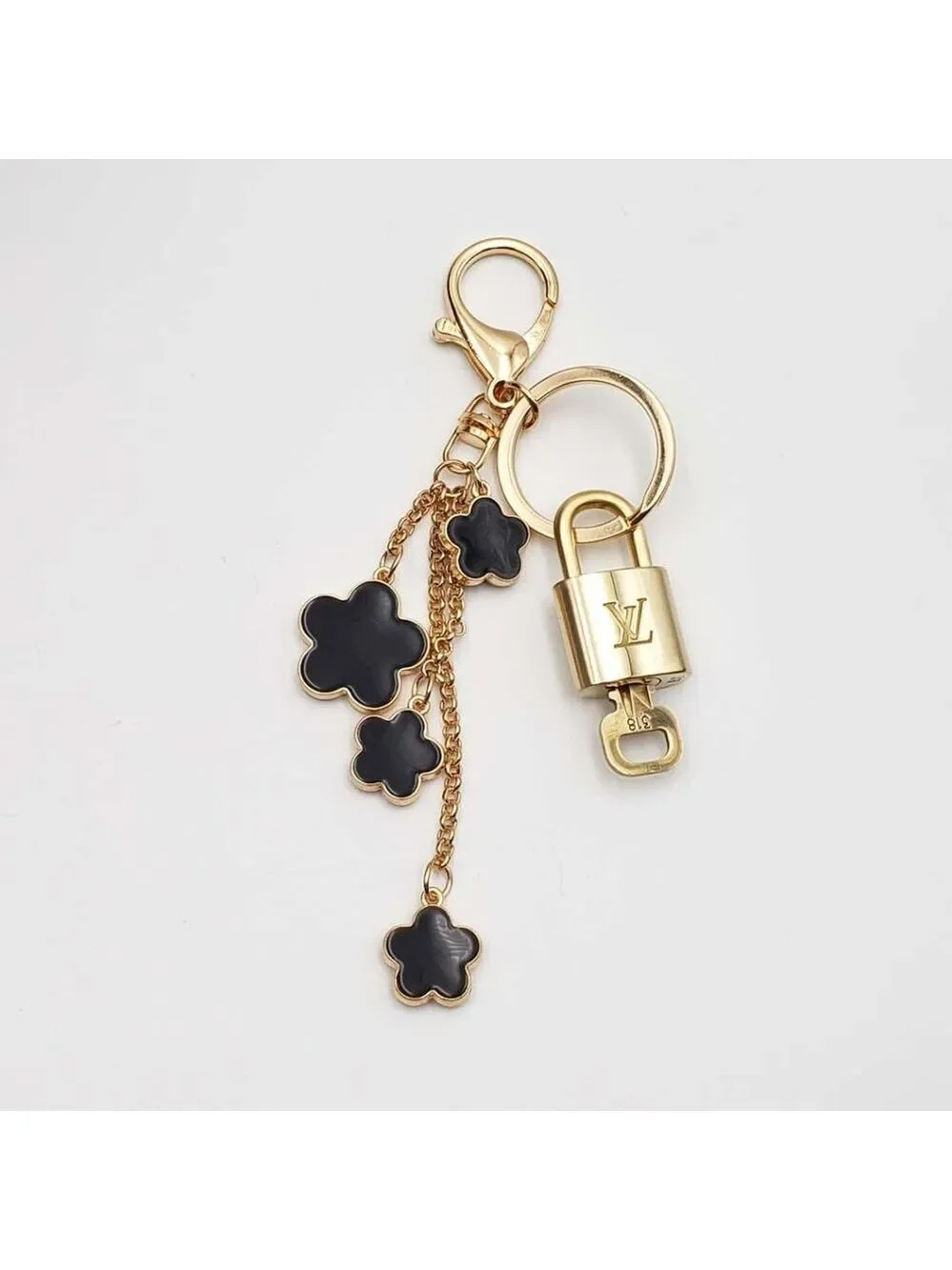 Louis Vuitton Gold Lock 🔒 Authentic LV Key + Unbranded Flower Bag Charm